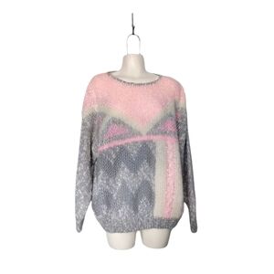 Vintage Geometric Design Handknit Sweater